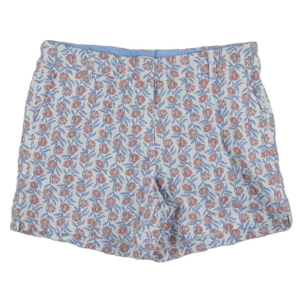 New with Tags Crown‎ & Ivy Caroline Shorts Women's Size 12 White Blue Floral 5"